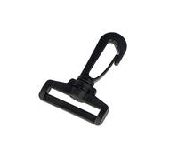 VELOX Moschettone ad anello rettangolare in plastica nera 39 mm. 5u.