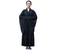 VELOZEN Abito da Monaco Buddista Tradizionale da Uomo E da Donna Costume da Meditazione E Preghiera Comodo Sciolto(Black,M)