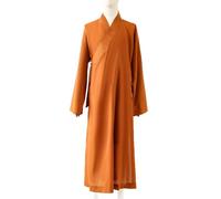 VELOZEN Abito da Monaco Unisex Vestiti Tradizionali di Preghiera Buddista Sciolti Estivi Costume da Meditazione Confortevole(Earthy Yellow,3XL)