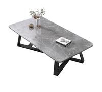 VELOZEN Tavolini da caffè in finto marmo grigio, tavolo da soggiorno 99,8 x 50 x 46 cm, per soggiorno, camera da letto, ufficio, design moderno aperto