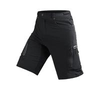 VeloZenith Pantaloncini da MTB da Uomo, Pantaloncini da MTB ad Asciugatura Rapida da Uomo, Nero, L