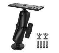 Velpaw MOUNTS Supporto per ecoscandaglio in alluminio per barca/kayak, con bulloni a T per piste kayak, palla da 3,8 cm/C, compatibile con Garmin, Lowrance, Humminbird Fishfinder