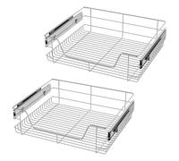 VELPAX 2x 50 cm Cassetto Telescopico Cucina 26kg Cassetto Telescopico Metallo Guide Scorrevoli Cucina Cestelli Estraibili Mobili Cestello con Binario