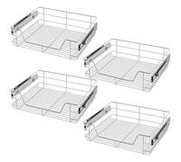 VELPAX 4x60 cm Cassetto Telescopico Cucina 30kg Cassetto Telescopico Metallo Guide Scorrevoli Cucina Cestelli Estraibili Mobili Cestello con Binario