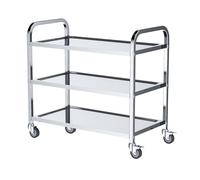VELPAX Carrello da pranzo da cucina a 3 piani, 75x40x83,5 cm Carrello da pranzo in acciaio inox, rotolamento silenzioso per stoccaggio clinico Cucina Hotel Salone di bellezza