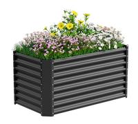 VELPAX Letto per Orto Rialzato in Metallo,122 x 61 x 61 cm Resistente alle Intemperie Orto Rialzato da Esterno Extra Grandi,Vasconi per Orto da Esterno in Acciaio Inox