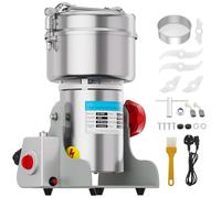 VELPAX Macinino elettrico per cereali da 1000 g, in acciaio inox 25000 giri/min 20S, macinatura superfine ad alta velocità con protezione da sovraccarico, timer da 5 minuti, interruttore rotante a