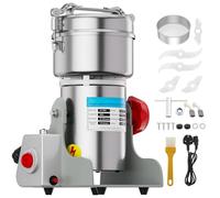 VELPAX Macinino elettrico per cereali da 800 g, in acciaio inox, 25000 giri/min, 20S, ad alta velocità, con protezione da sovraccarico, timer da 5 minuti, interruttore rotativo per caffè, noci, caffè,