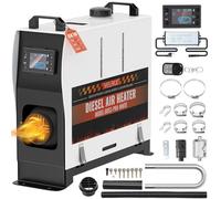 VELPAX Riscaldatore d'Aria Diesel all-in-One 8KW 12V 24V 220V riscaldatore d'aria diesel con silenziatore, LCD e Telecomando Riscaldamento rapido per Camper,Macchine,Camion,Barche,Autobus