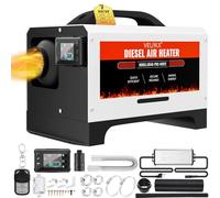 VELPAX Riscaldatore d'Aria Diesel all-in-One 8KW 12V 24V 220V riscaldatore d'Aria Diesel con silenziatore, LCD e Telecomando Riscaldamento rapido per Camper,Macchine,Camion,Barche,Autobus
