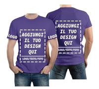 velquessa Maglietta Personalizzata per Uomo Donna,Progettare la Propria Magliette Personalizzate Aggiungi Testo/Immagine/Logo,Maglia Personalizzata Stampata Fronte, Retro e Lati delle Maniche della