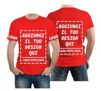 velquessa Maglietta Personalizzata per Uomo Donna,Progettare la Propria Magliette Personalizzate Aggiungi Testo/Immagine/Logo,Maglia Personalizzata Stampata Fronte, Retro e Lati delle Maniche della
