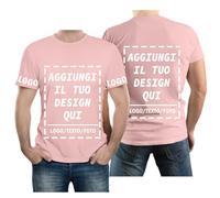 velquessa Maglietta Personalizzata per Uomo Donna,Progettare la Propria Magliette Personalizzate Aggiungi Testo/Immagine/Logo,Maglia Personalizzata Stampata Fronte, Retro e Lati delle Maniche della