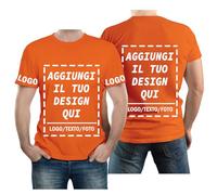 velquessa Maglietta Personalizzata per Uomo Donna,Progettare la Propria Magliette Personalizzate Aggiungi Testo/Immagine/Logo,Maglia Personalizzata Stampata Fronte, Retro e Lati delle Maniche della
