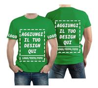 velquessa Maglietta Personalizzata per Uomo Donna,Progettare la Propria Magliette Personalizzate Aggiungi Testo/Immagine/Logo,Maglia Personalizzata Stampata Fronte, Retro e Lati delle Maniche della