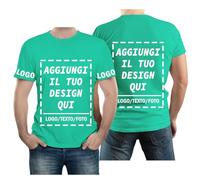 velquessa Maglietta Personalizzata per Uomo Donna,Progettare la Propria Magliette Personalizzate Aggiungi Testo/Immagine/Logo,Maglia Personalizzata Stampata Fronte, Retro e Lati delle Maniche della