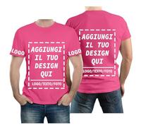 velquessa Maglietta Personalizzata per Uomo Donna,Progettare la Propria Magliette Personalizzate Aggiungi Testo/Immagine/Logo,Maglia Personalizzata Stampata Fronte, Retro e Lati delle Maniche della