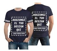 velquessa Maglietta Personalizzata per Uomo Donna,Progettare la Propria Magliette Personalizzate Aggiungi Testo/Immagine/Logo,Maglia Personalizzata Stampata Fronte, Retro e Lati delle Maniche della