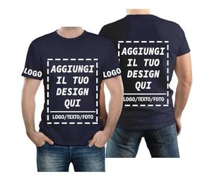 velquessa Maglietta Personalizzata per Uomo Donna,Progettare la Propria Magliette Personalizzate Aggiungi Testo/Immagine/Logo,Maglia Personalizzata Stampata Fronte, Retro e Lati delle Maniche della