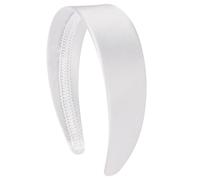 VELSCRUN Cerchietti bianchi per donne e ragazze, 4,1 cm di larghezza, fascia in raso per capelli da donna, tinta unita, semplici, per vacanze, cosplay, Halloween, accessori per capelli, regali per