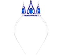 Velscrun Tiara con cristalli blu scuro, corone da donna, diadema da principessa per ragazze, corona per Halloween, corona da principessa Quinceanera, copricapo per compleanno, ballo, sposa, matrimonio