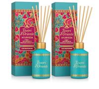 Veltao Set di 2 fragranze per ambienti Tesori d'Oriente Ayurveda, diffusore di aromi con bastoncini di profumo, profumo esotico per la casa, il soggiorno e la camera da letto, profumo duraturo, 2 ×