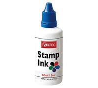Veltec S-81 Premium Stamp Refill Ink for Self-Inking and Rubber Stamp Pads - 2 oz (Blue)