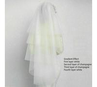 Velum Da Sposa Lungo 4 Strati Bianco Champagne Gradiente Con Pettine