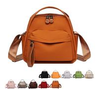 Veluna Shoulder Bag, Veluna Crossbody Shoulder Bag, Lightweight Large Capacity Solid Zipper Nylon Handbag for Women (Orange)