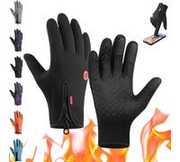 Velura Gloves, Velura Winter Gloves, Thermal Touch Screen Windproof Glove, Waterproof & Windproof Thermal Non-Slip (Black,XXL)