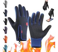 Velura Gloves, Velura Winter Gloves, Thermal Touch Screen Windproof Glove, Waterproof & Windproof Thermal Non-Slip (Blue,S)