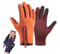 Velura Winter Gloves,Thermal Touch Screen Windproof & Waterproof Gloves,Cycling Mittens Touchscreen,Outdoor Non-Slip Glove,All-Day Warmth,Winter Sports Glove For Driving Hiking(Orange,XXL)
