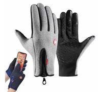 Velura Winter Gloves,Thermal Touch Screen Windproof & Waterproof Gloves,Cycling Mittens Touchscreen,Outdoor Non-Slip Glove,All-Day Warmth,Winter Sports Glove For Driving Hiking(Gray,XL)