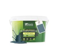 Veluxis® pittura murale blu per interni - 2,5 litri i copertura 1, senza striature, antigoccia e vernice ecologica priva di VOC - (Blue Mussel)