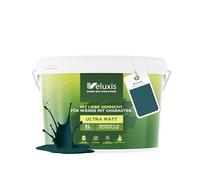 Veluxis® pittura murale blu per interni - 5 litri i copertura 1, senza striature, antigoccia e vernice ecologica priva di VOC - (Specific Spirulina)