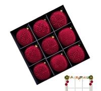 Velvet Christmas Balls - 9 pezzi Velvet Christmas Balls, Holiday Pendant, 3,9 pollici Shatterproof Christmass Tree Decor For Winter Holiday Indoor Outdoor Party and Family
