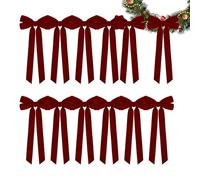 Velvet Christmas Bows - 12 Pieces Bows Decor, Festive Velvet Bow Ornaments for Christmas Tree | Holiday Decoration Set for Home Decor, Front Door, Office, Wreath, Staircase, Mantel, Wall, Garden, Back