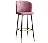 Velvet Counter Height 26/30 sgabelli da Bar, sgabelli Moderni da banco da Cucina con Schiena e poggiapiedi, sedie da Bar Imbottite girevoli per l'isola della Cucina (rosa-1ps, 65 cm/26in)