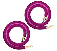 Velvet Crowd Control Stanchion Rope for Mall/School/Airports/Bank/Cinema,2 PCs Purple Queue Line Barrier - 5/6/8/10/11/13/15/16 Foot Long(100cm/3.3ft)