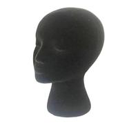 Velvet Mannequin Head, Foam Display Model, Medium Size for Cosmetology, Black Male Accessory Feature, Home Utility Category, Wigs Jewelry Hair Accessories Hats Scarves Eyewear