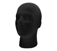 Velvet Mannequin Head, Foam Display Model, Medium Size for Cosmetology, Black Male Accessory Feature, Home Utility Category, Wigs Jewelry Hair Accessories Hats Scarves Eyewear