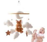 Velvet Nursery Mobile, Bunny Pendant Toys, Bassinet Mobile Decor, Crib Mobile For Babies, Cartoon Bunny Mobile, Toddler Bassinet Mobile For Nursery, Kids' Room, Or Bedroom