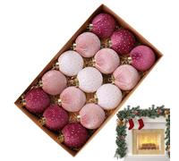 Velvet Ornament Balls - Rustic Flocked Christmas Decor, 15 Pieces Holiday Tree Ornaments with Soft Touch, Farmhouse Style Decoration for Bedroom Bathroom Hallway School Office Party Winter Birthday