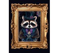 Velvet Raccoon In Top Hat "The Snippet" Journal or Diary: 8.5X11 inches 100 Pages (3 Entries Per Page)