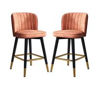 Velvet Upholstered Swivel Bar Stools Set of 2 for Kitchen Island Pub Home Bar Dining Room