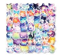 VelvetGlow 50 Pezzi Arcobaleno Galassia Adesivi Animali per Bambini Ragazze Ragazzi, Kawaii Vinile Adesivi Impermeabili, Adorabili Adesivi Cartone Animato per Bottiglia d'Acqua