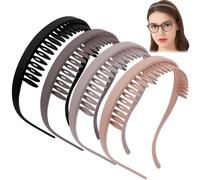 VelvetGlow Fasce per capelli donna, Senza pressione & Antiscivolo Fascia per occhiali, Comodo cerchietto zig-zag in plastica senza mal di testa, Ideale per capelli di spessore medio