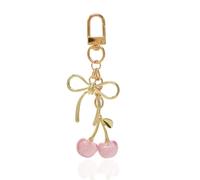 VelvetGlow Kirsche Portachiavi, Elegante Bag Charms, Fiocco Portachiavi per Chiavi Auto, Ciondolo Borsa, Regalo per Festa della Mamma, Compleanno, San Valentino Accessorio Portafoglio