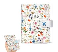 VelvetGlow Portapassaporto per Accessori da Viaggio, Custodia in Pelle con Blocco RFID e Chiusura Magnetica, portapassaporto Elegante e Carino per Donne e Uomini, Fiori di Campo