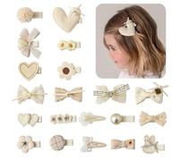 VelvetGlow Set di Fermagli per Capelli per Bambini, Fiocchi per Capelli Bambina da 2,4 Pollici, Fermagli Coperti, Decorazioni per Capelli Neonati, 20 Pezzi